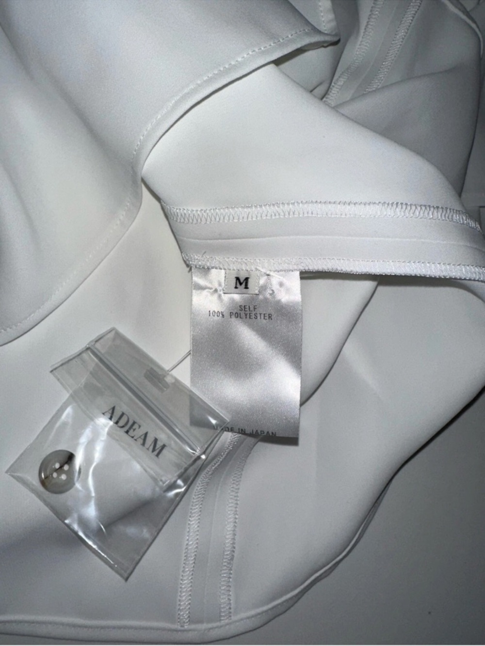 ADEAM Intermix Voyage Designer White Long Slv Ruffle Button Front Blouse Top M - Picture 7 of 8